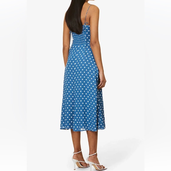 Reformation Juliette Polka Dot-Print Crepe Midi Dress - Picture 3 of 7